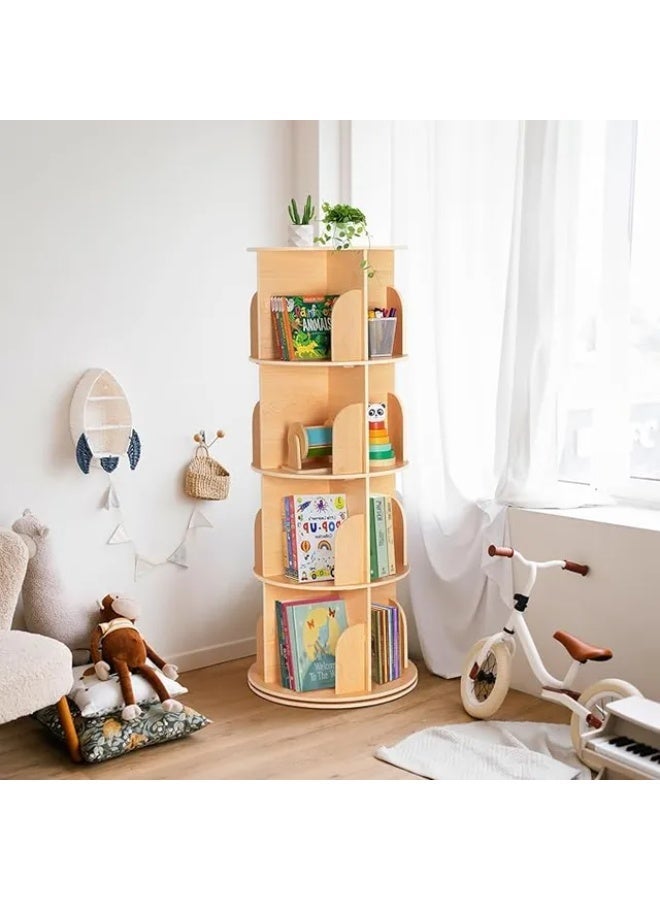 توكي توي رف كتب خشبي دوّار من 4 طبقات – بني من TOOKY TOY - Image 3